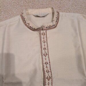 Men's Indian Ethnic Kurta Set w/ Long & Short Cotis & Lengha - Sz40 - 4piece